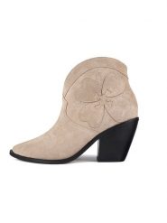 Loft37 Skórzane kowbojki "Swinging On A Star" w kolorze beżowym rozmiar: 39. Brązowe botki loft37, bez wzorów, retro, bez obcasa, bez zapięcia. Za 382.99 zł.