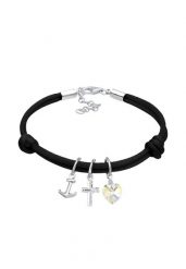 Elli Damski krzyżyk srece kotwica z kryształami w srebrze próby 925 Sterling Silver Bransoletki 1 ct. Szare bransoletki Elli, srebrne. Za 293.99 zł.
