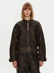Gestuz Kurtka skórzana Linera 10909473 Brązowy Loose Fit. Brązowe kurtki Gestuz, bez wzorów, ze skóry, bez kaptura. Za 1,419.00 zł.