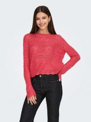 JDY Sweter w kolorze czerwonym rozmiar: XL. Czerwone swetry JDY, xl, bez wzorów, bez ramiączek. Za 79.21 zł.