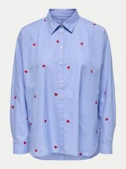 ONLY Koszula 15344336 Niebieski Box Fit. Niebieskie koszule ONLY, s, bez wzorów, z bawełny, bez kołnierzyka, bez ramiączek. Za 159.99 zł.