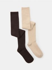 Prążkowane podkolanówki z bawełną 2 pack - wielobarwny. Skarpetki Sinsay, bez wzorów, z bawełny. Za 17.99 zł.
