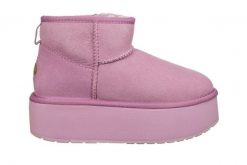 Śniegowce Emu Stinger Micro Flatform Mauve Mist 119198, Fioletowy, Skóra naturalna - 36. Fioletowe śniegowce EMU, bez wzorów, ze skóry, bez zapięcia. W wyprzedaży za 543.20 zł.