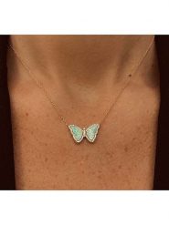 Les Petites Précieuses Pozłacany naszyjnik z elementem ozdobnym - dł. 40 cm rozmiar: onesize. Niebieskie naszyjniki Les Petites Précieuses, z materiału, z opalem, pozłacane. Za 217.99 zł.