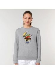 WOOOP Bluza "Burger greeting" w kolorze szarym rozmiar: XS. Szare bluzy bez kaptura Wooop, xs, bez wzorów, bez kaptura. Za 100.99 zł.