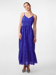 YAS Sukienka letnia Luma 26032686 Niebieski Regular Fit. Niebieskie sukienki YAS, xs, bez wzorów, z bawełny, bez kołnierzyka, bez ramiączek. Za 379.99 zł.