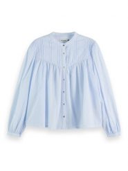 Scotch & Soda Bluzka w kolorze błękitnym rozmiar: 36. Niebieskie bluzki Scotch & Soda, bez wzorów, z bawełny, bez kołnierzyka, bez ramiączek. Za 140.86 zł.