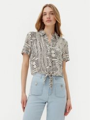 Vero Moda Koszula Menny 10303694 Beżowy Relaxed Fit. Brązowe koszule Vero Moda, xs, bez wzorów, z wiskozy, bez kołnierzyka, bez ramiączek. Za 79.99 zł.
