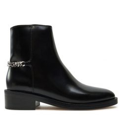Botki MICHAEL Michael Kors. Czarne botki MICHAEL Michael Kors, bez wzorów, bez obcasa, na płaskiej podeszwie, bez zapięcia. Za 659.99 zł.