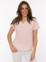 Zwillingsherz Muślinowa bluzka w kolorze jasnoróżowym rozmiar: onesize. Różowe bluzki Zwillingsherz, bez wzorów, z bawełny, bez kołnierzyka, bez ramiączek. Za 82.99 zł.