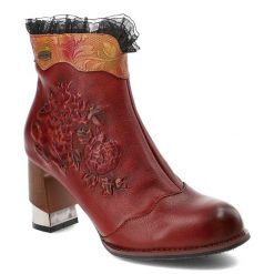 Czerwone Botki Laura Vita Eleganckie Obuwie Damskie Na Obcasie. Czerwone botki LAURA VITA, bez wzorów, z materiału, eleganckie, bez obcasa, na obcasie, bez zapięcia. Za 479.00 zł.
