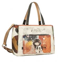 Pomarańczowa Elegancka Damska Torebka Anekke Z Laleczką. Brązowe torebki klasyczne Anekke, z aplikacjami, z materiału, boho, zdobione, bez dodatków. Za 439.00 zł.
