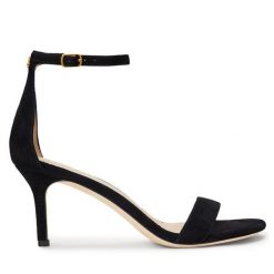 Sandały LAUREN RALPH LAUREN. Czarne sandały Lauren Ralph Lauren, bez wzorów, bez obcasa, na szpilce, bez zapięcia. Za 629.99 zł.