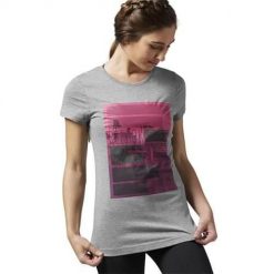 Koszulka sportowa damska Reebok AA9391. Szare t-shirty sportowe Reebok, xs, bez wzorów, z materiału, bez ramiączek, na fitness i siłownię. Za 125.00 zł.