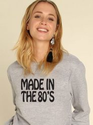 WOOOP Bluza "Made In The 80s" w kolorze szarym rozmiar: L. Szare bluzy bez kaptura Wooop, l, bez wzorów, bez kaptura. Za 100.99 zł.