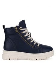 Go Soft Trzewiki WS6385-02 Granatowy. Niebieskie botki GO SOFT, bez wzorów, z materiału, bez obcasa, na płaskiej podeszwie, bez zapięcia. Za 229.99 zł.