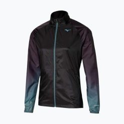 Kurtka do biegania damska Mizuno Aero. Czarne kurtki do biegania Mizuno, bez wzorów, bez kaptura, do biegania. Za 199.99 zł.