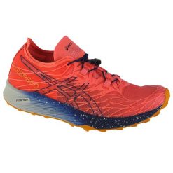 Buty do biegania damskie, ASICS Fujispeed. Czerwone buty treningowe ASICS, bez wzorów, z materiału, przed kostkę, bez zapięcia, do biegania. Za 492.70 zł.