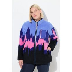 Damskie Kurtka z pluszowego polaru motyw gór stójka. Niebieskie kurtki Ulla Popken, plus size, bez wzorów, z materiału, bez kaptura. Za 429.99 zł.