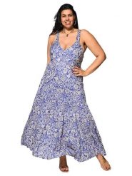 Aller Simplement Sukienka w kolorze niebiesko-białym rozmiar: 50/52. Niebieskie sukienki Aller Simplement, na co dzień, bez wzorów, z bawełny, klasyczne, bez kołnierzyka, bez ramiączek, maxi, proste. Za 131.74 zł.