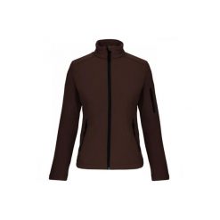 Kurtka damska Kariban Softshell. Brązowe kurtki KARIBAN, bez wzorów, z softshellu, bez kaptura. Za 216.50 zł.