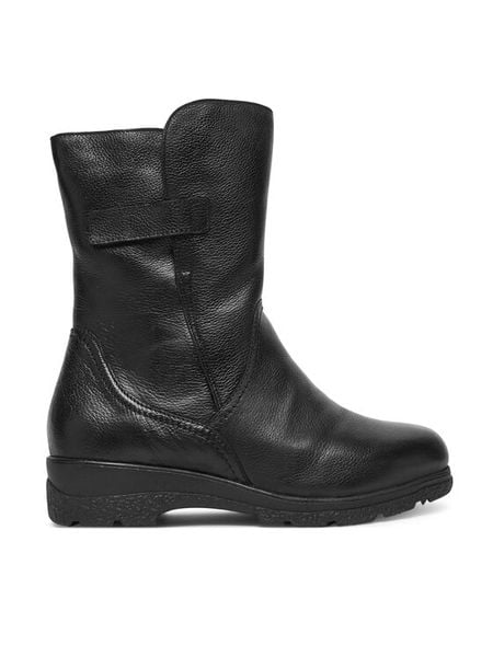 Caprice Botki 9-26453-45 Czarny. Czarne botki Caprice, bez wzorów, ze skóry, bez obcasa, na płaskiej podeszwie, bez zapięcia. Za 649.99 zł.