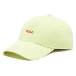 Czapka z daszkiem HUGO. Żółte czapki z daszkiem Hugo, bez wzorów. Za 109.99 zł.
