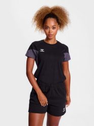 Koszulka damska Hummel Travel. Czarne t-shirty sportowe Hummel, m, bez wzorów, z bawełny, bez ramiączek, na fitness i siłownię. Za 95.60 zł.