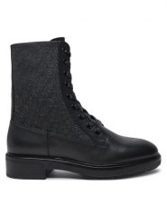 Calvin Klein Botki HW0HW02194 Czarny. Czarne botki Calvin Klein, bez wzorów, ze skóry, bez obcasa, na płaskiej podeszwie, bez zapięcia. Za 429.99 zł.