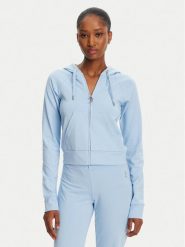 Juicy Couture Bluza Ola JCWAS125310 Błękitny Slim Fit. Niebieskie bluzy Juicy Couture, xs, bez wzorów, z bawełny, bez kaptura. Za 269.99 zł.