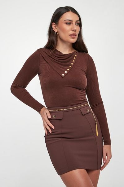 Bluzka damska w prążki ELISABETTA FRANCHI. Bluzki Elisabetta Franchi, bez wzorów, bez kołnierzyka, bez ramiączek. Za 1,779.00 zł.