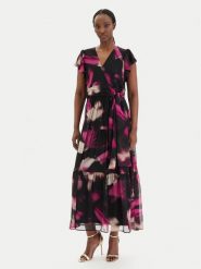 DKNY Sukienka koktajlowa DD5G1562 Czarny Regular Fit. Czarne sukienki DKNY, bez wzorów, z syntetyku, wizytowe, bez kołnierzyka, bez ramiączek. Za 699.99 zł.