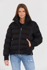 BLAUER Czarna plisowana kurtka. Czarne kurtki Blauer USA, l, bez wzorów, bez kaptura. W wyprzedaży za 1,269.99 zł.
