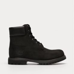 TIMBERLAND Premium 6 Inch Boot W Trapery damskie. Czarne traperki Timberland, bez wzorów, z materiału, bez obcasa, bez zapięcia. W wyprzedaży za 879.99 zł.