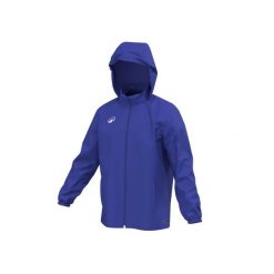 Kurtka wiatrówka piłkarska Kipsta Essential Club 50. Niebieskie kurtki KIPSTA, s, bez wzorów, z materiału, sportowe, bez kaptura. Za 69.99 zł.