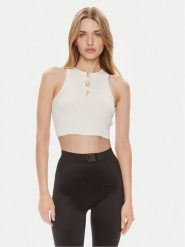 Elisabetta Franchi Top TK-06B-42E2-V220 Écru Slim Fit. Topy Elisabetta Franchi, bez wzorów, z syntetyku, bez kołnierzyka, bez ramiączek. Za 1,469.00 zł.
