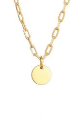 Elli Damski naszyjnik z zawieszką płytkową z łańcuszkiem Tend Basic wykonany z pozłacanego srebra próby 925 Sterling Silver Naszyjniki 1 ct. Szare naszyjniki Elli, z materiału, pozłacane. Za 333.99 zł.