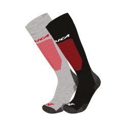 Skarpety narciarskie Nordica Uni 2-Pack Grey/Red + Black/Red. Czarne skarpetki NORDICA, bez wzorów, z elastanu. Za 129.99 zł.