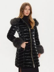 Marciano Guess Kurtka puchowa 4BGL02 7176A Czarny Regular Fit. Czarne kurtki Marciano Guess, z aplikacjami, z puchu, bez kaptura. Za 929.99 zł.