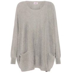 Maglione Deha Luźny Sweter Z Mieszanki Wełny Damskie. Szare swetry Deha, s, bez wzorów, z dzianiny, bez ramiączek. Za 551.99 zł.