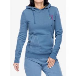 Bluza z kapturem damska E9 Sula. Niebieskie bluzy E9, m, bez wzorów, casualowe, bez ramiączek, z kapturem. Za 345.99 zł.