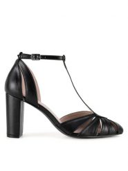 JENNY Czółenka LH24012-4 Czarny. Czarne czółenka Jenny, bez wzorów, z materiału, bez obcasa, bez zapięcia. Za 159.99 zł.