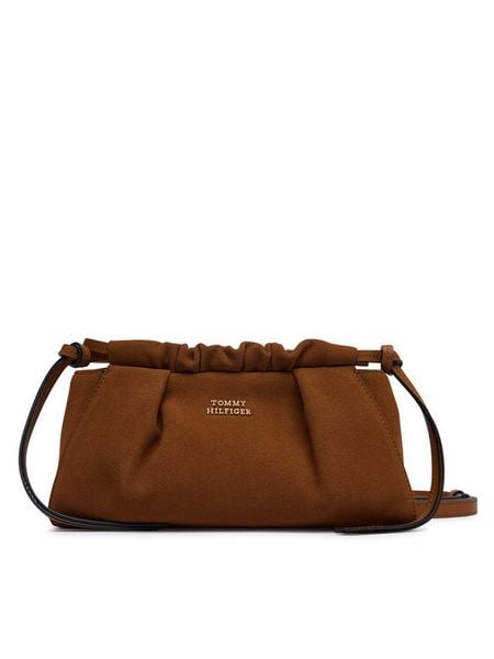 Tommy Hilfiger Torebka AW0AW19010 Brązowy. Brązowe listonoszki Tommy Hilfiger, bez wzorów, ze skóry, bez dodatków. Za 625.99 zł.