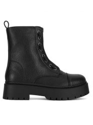 DeeZee Botki HY13123-18A Czarny. Czarne botki DeeZee, bez wzorów, bez obcasa, na płaskiej podeszwie, bez zapięcia. Za 159.99 zł.