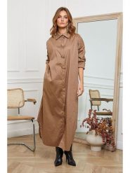 Joséfine Sukienka "Mateo" w kolorze beżowym rozmiar: XL. Brązowe sukienki Joséfine, xl, bez wzorów, bez kołnierzyka, bez ramiączek, maxi. Za 194.95 zł.