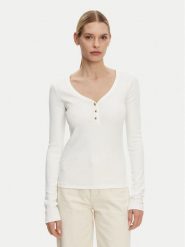 Tommy Hilfiger Bluzka Henley WW0WW43905 Biały Slim Fit. Białe bluzki Tommy Hilfiger, xl, bez wzorów, z bawełny, bez kołnierzyka, bez ramiączek. Za 279.99 zł.