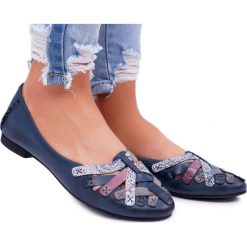 Baleriny Damskie Maciejka Skórzane Granatowe 01358. Baleriny Maciejka, bez wzorów, bez obcasa, na obcasie, bez zapięcia. Za 299.00 zł.