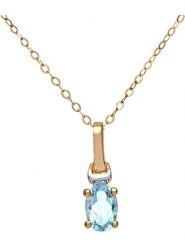 Revoni Złoty naszyjnik z topazem - dł. 45 cm rozmiar: onesize. Niebieskie naszyjniki Revoni, z materiału, z topazem, złote. Za 782.99 zł.