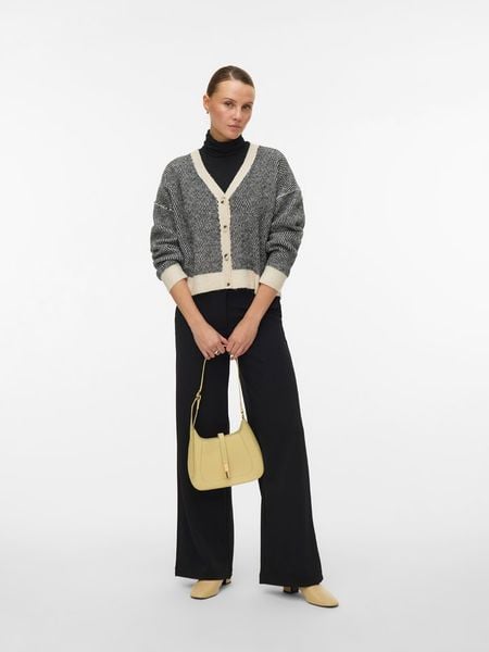 Vero Moda Kardigan w kolorze kremowo-czarnym rozmiar: L. Brązowe swetry Vero Moda, l, bez wzorów, z materiału, bez ramiączek. Za 113.99 zł.