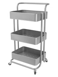 Echtwerk Wózek kuchenny w kolorze srebrnym - 43 x 86 x 32 cm rozmiar: onesize. Szare shopper bag Echtwerk, bez wzorów, z materiału, bez dodatków. Za 223.99 zł.